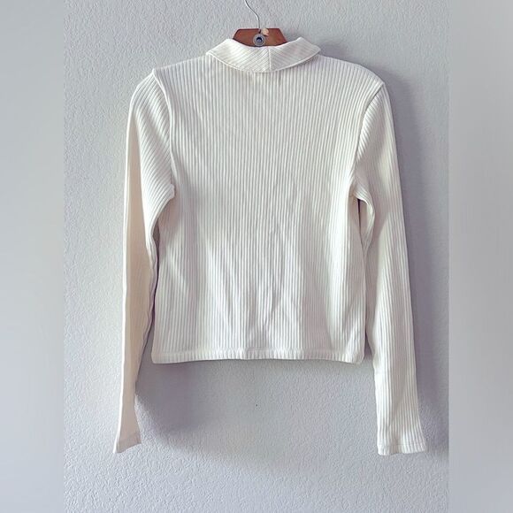 Madewell NWT Curved-Hem Polo Cardigan Tee Size Small | Heavy Weight - Picture 5 of 9